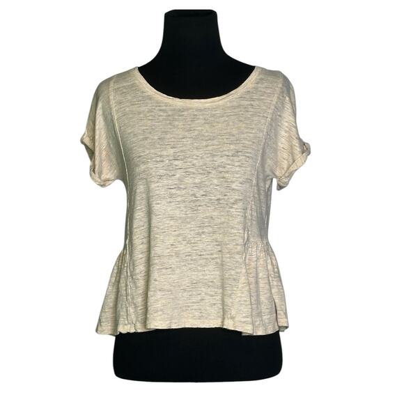 Madewell Antique Cream Linen Short Sleeves Tee size XS - Picture 1 of 12